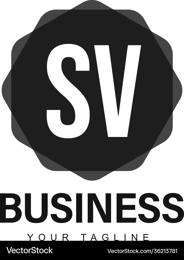 Sv initial a logo design with abstract style Sv initial a logo design with abstract style vector image
