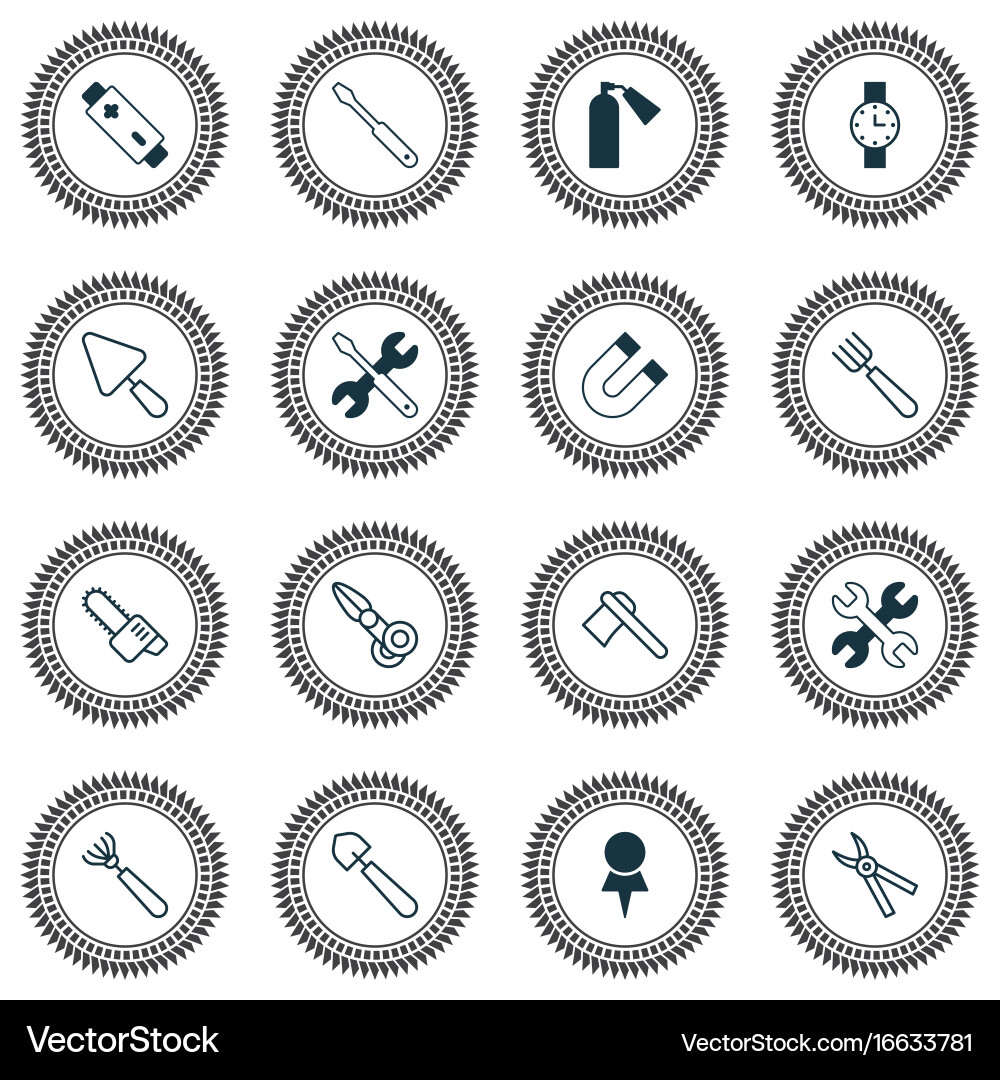Tools icons set collection of location vector image