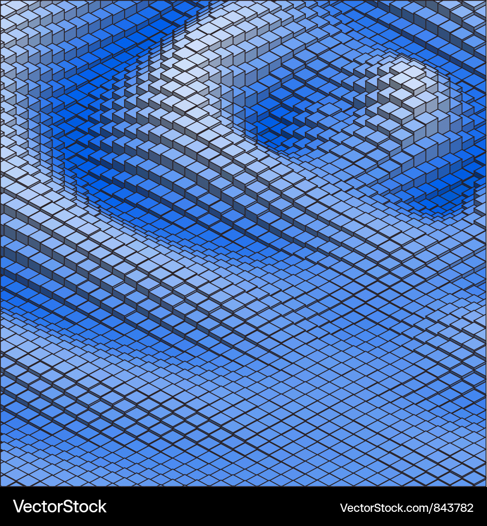 Abstract 3D Cube Wave Background vector image