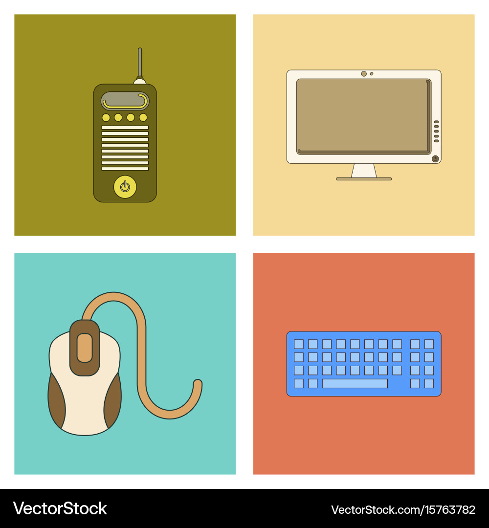 Assembly flat icon computer keyboard mouse monitor vector image