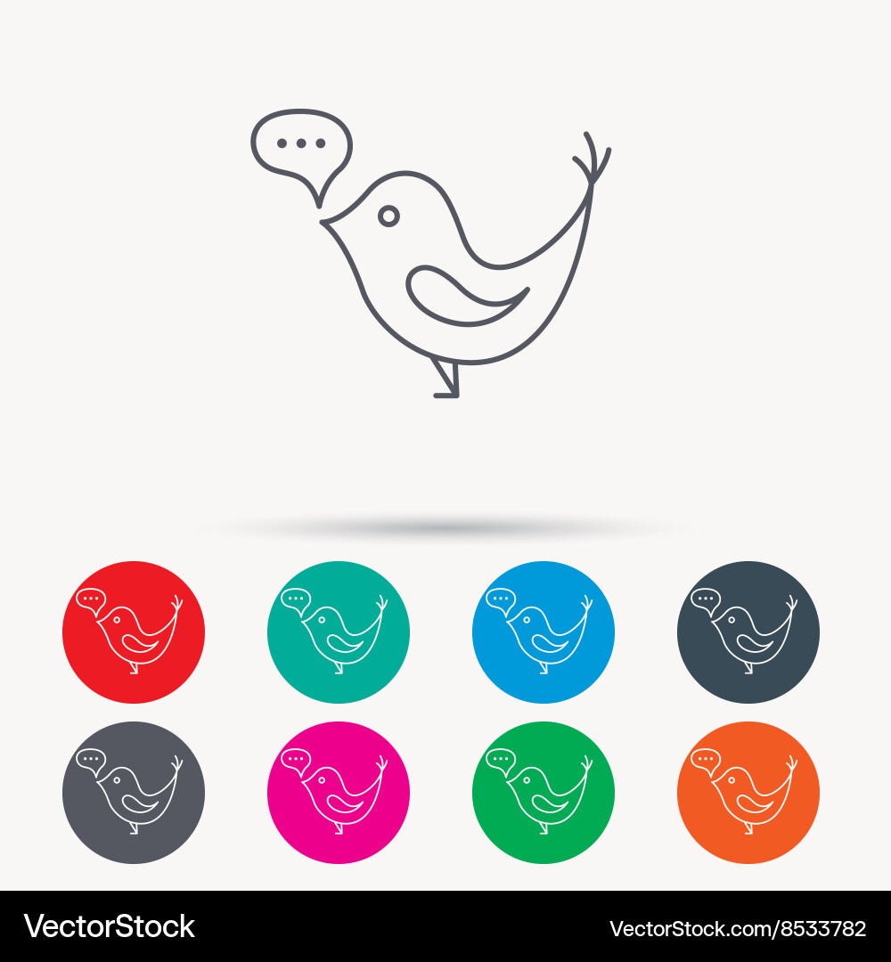 Bird with speech bubble icon short messages vector image