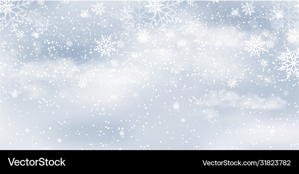 Christmas background with falling on blue sky Christmas background with falling on blue sky vector image