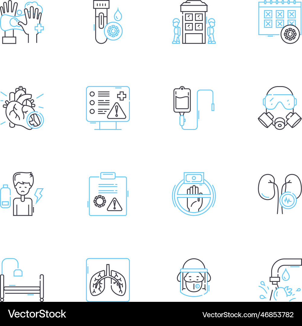 Computer protection linear icons set firewall Computer protection linear icons set firewall Vector Image