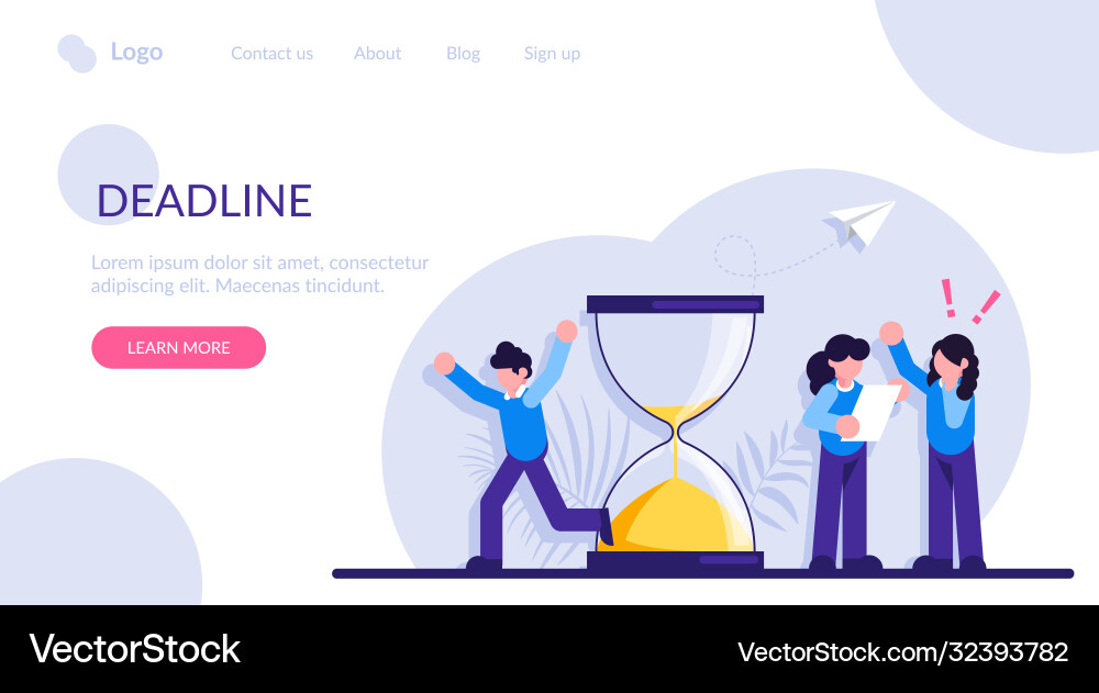 Concept project deadline man running in panic Concept project deadline man running in panic vector image