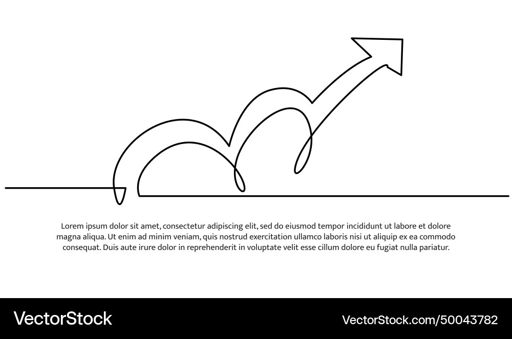 Continuous line design of arrow one Continuous line design of arrow one vector image