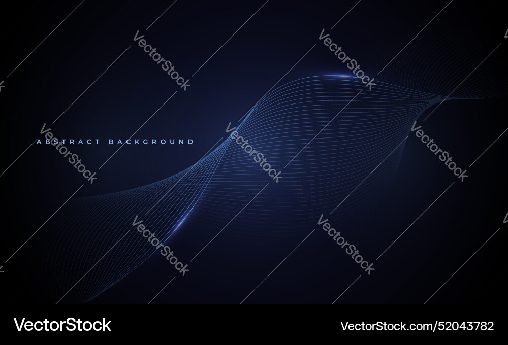 Dark blue abstract background with glowing Vector Image