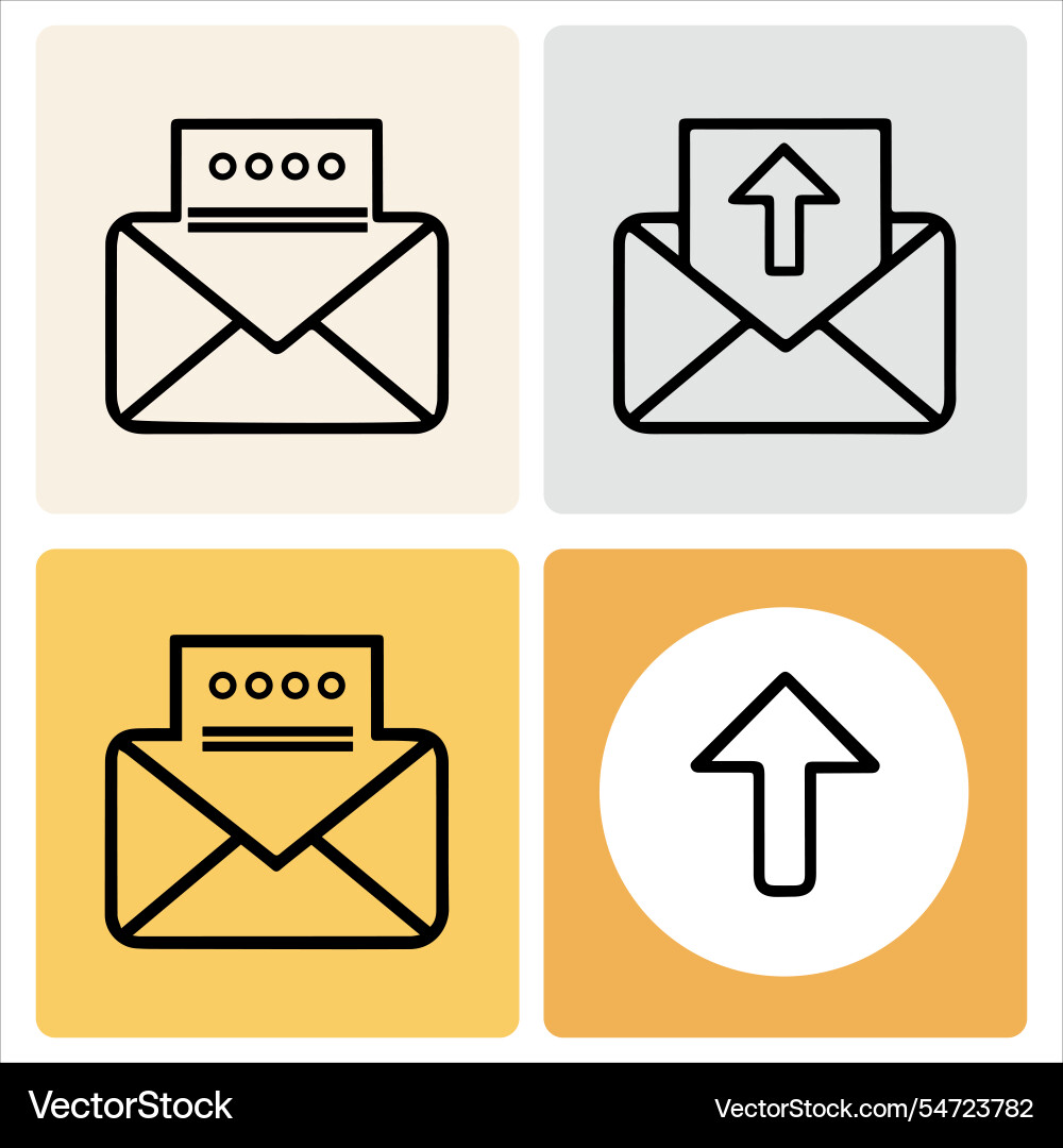 Envelope mail icon set web buttons file Vector Image