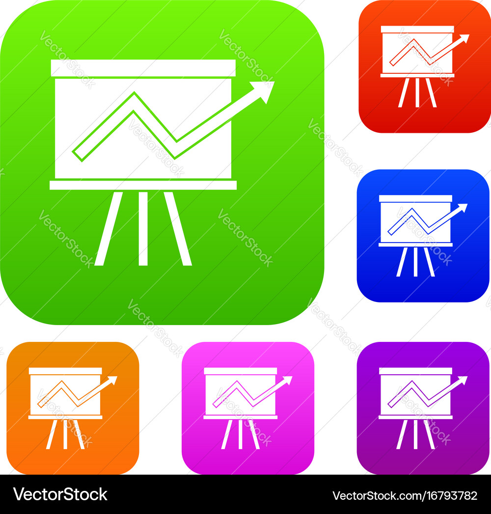 Flip chart with statistics set collection vector image