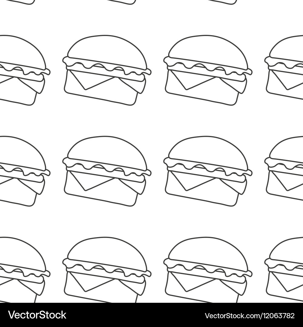 Hamburger pattern in flat vector image
