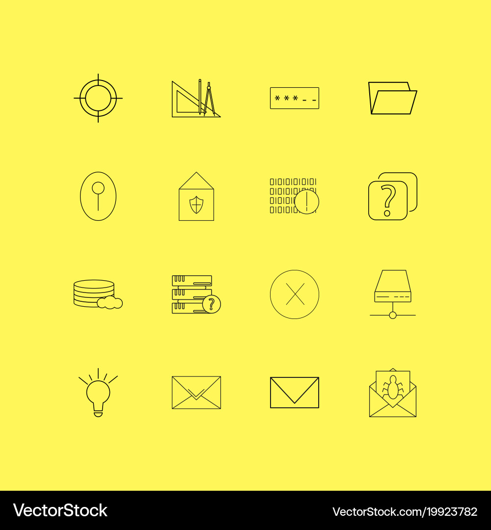 Internet technologies linear icon set simple vector image