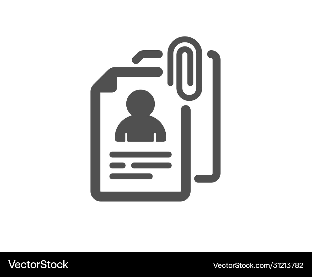 Interview documents icon cv file attachment sign Interview documents icon cv file attachment sign vector image