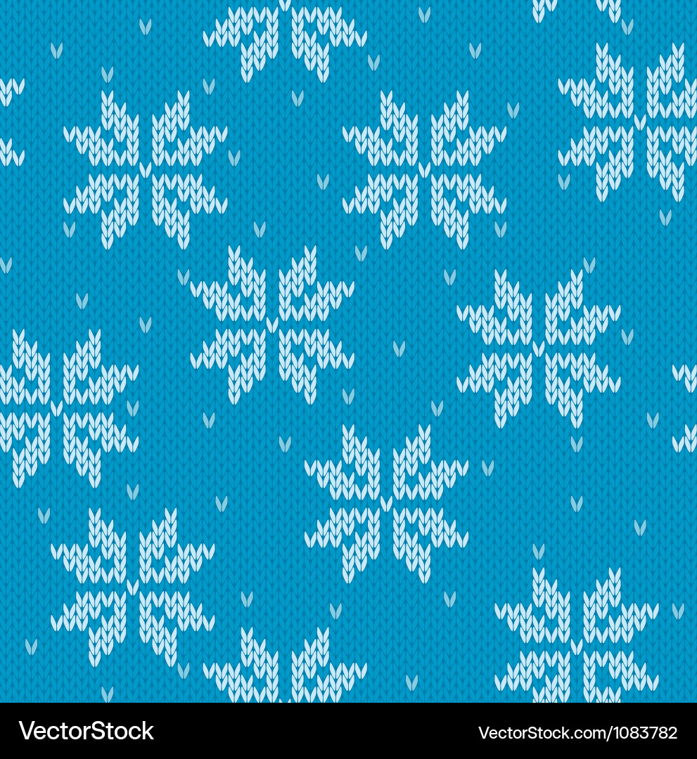 Knitted Snowflake Pattern vector image