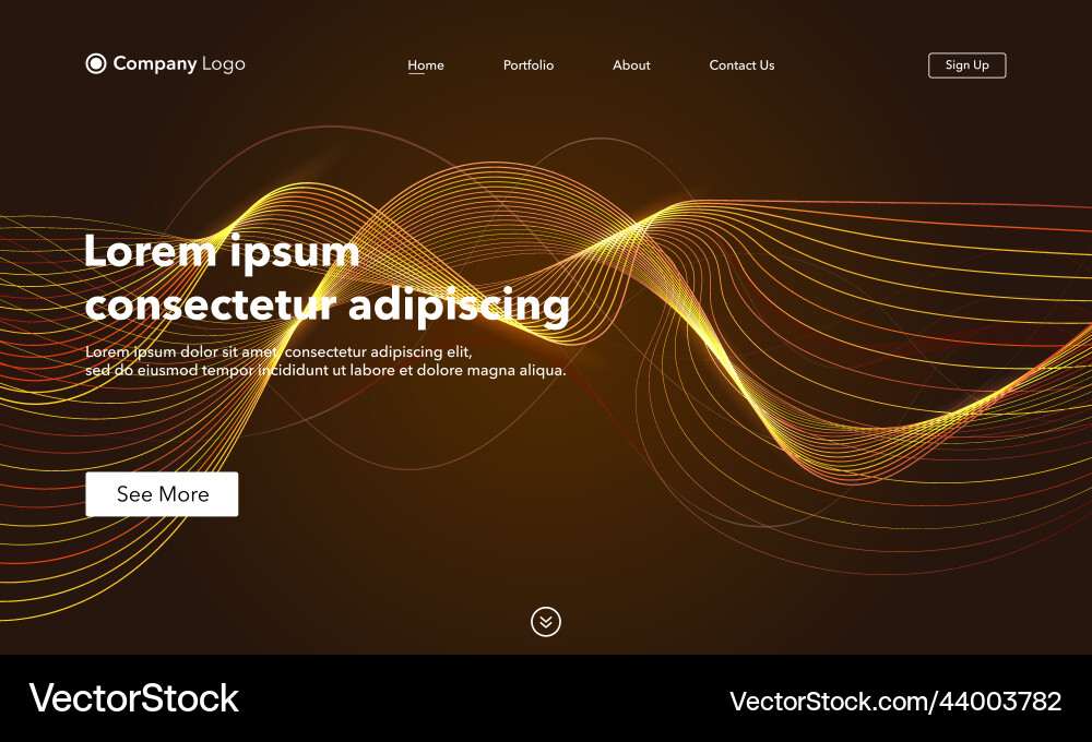 Landing page abstract background website template Vector Image