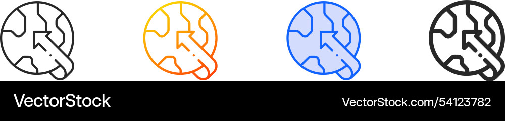 Migration iconthin linear gradient blue stroke Migration iconthin linear gradient blue stroke vector image