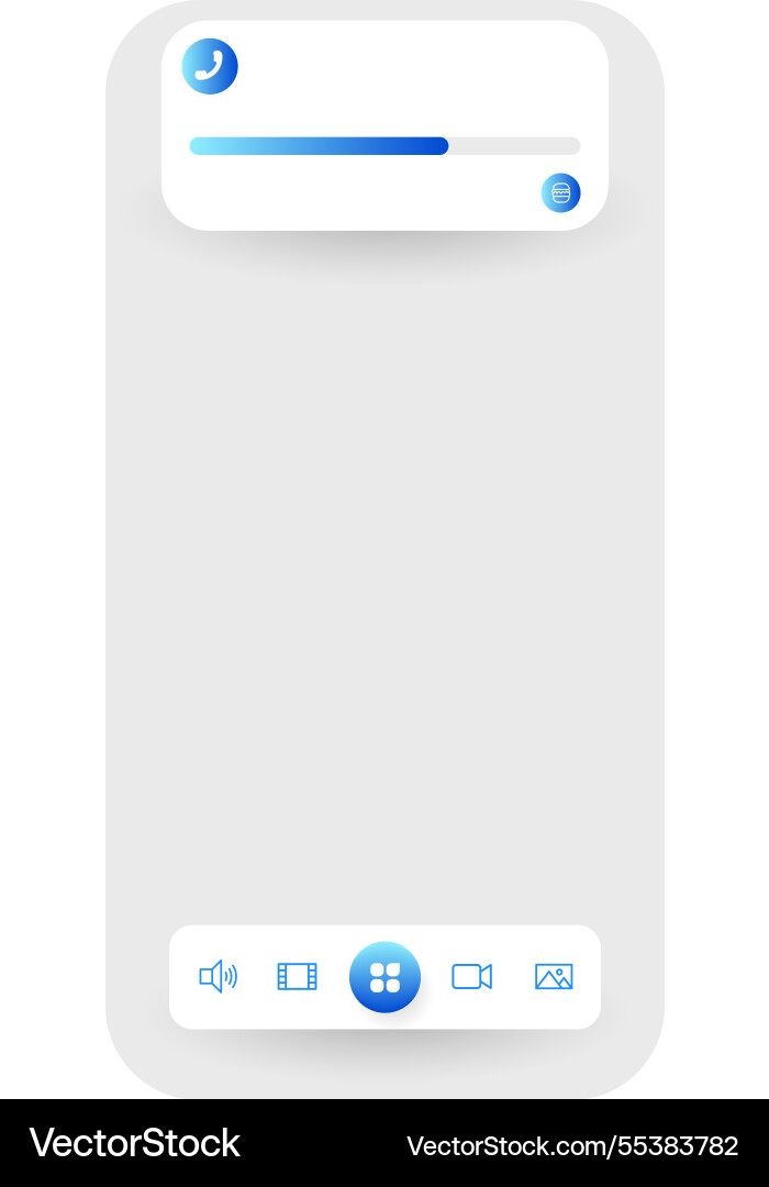 Minimalist notification center user interface vector image