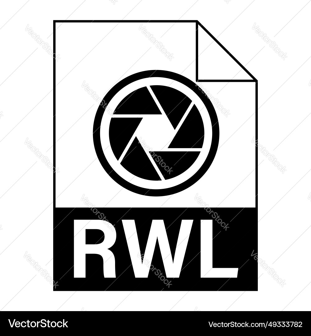Modern flat design of rwl file icon for web Modern flat design of rwl file icon for web Vector Image