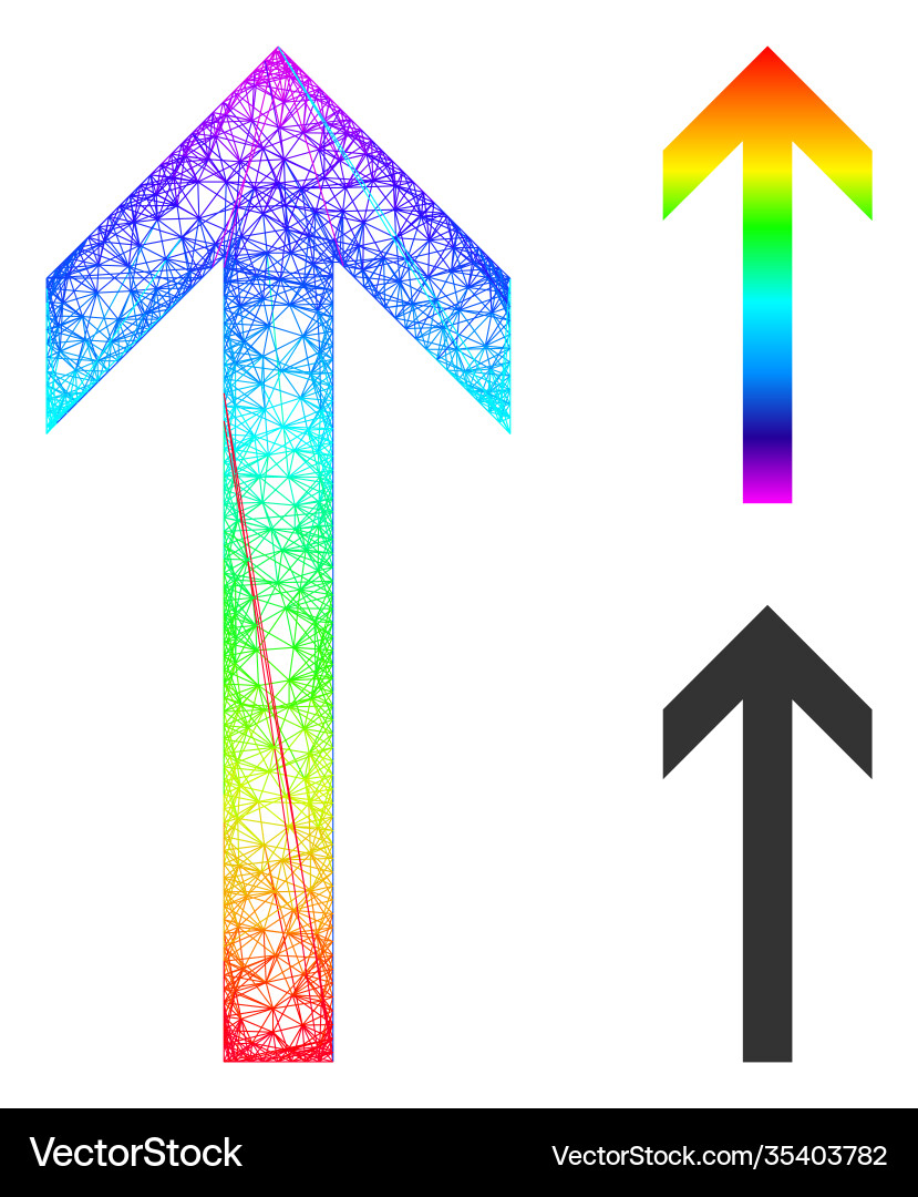 Rainbow linear gradient arrow up icon Vector Image