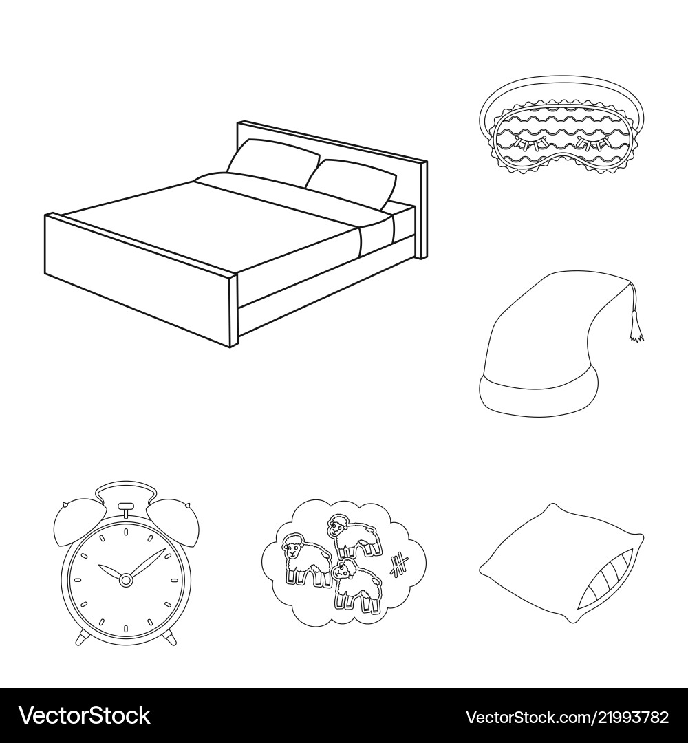 Rest and sleep outline icons in set collection Vector Image