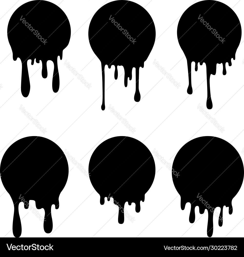 Set circles with ink splashes design element Set circles with ink splashes design element vector image