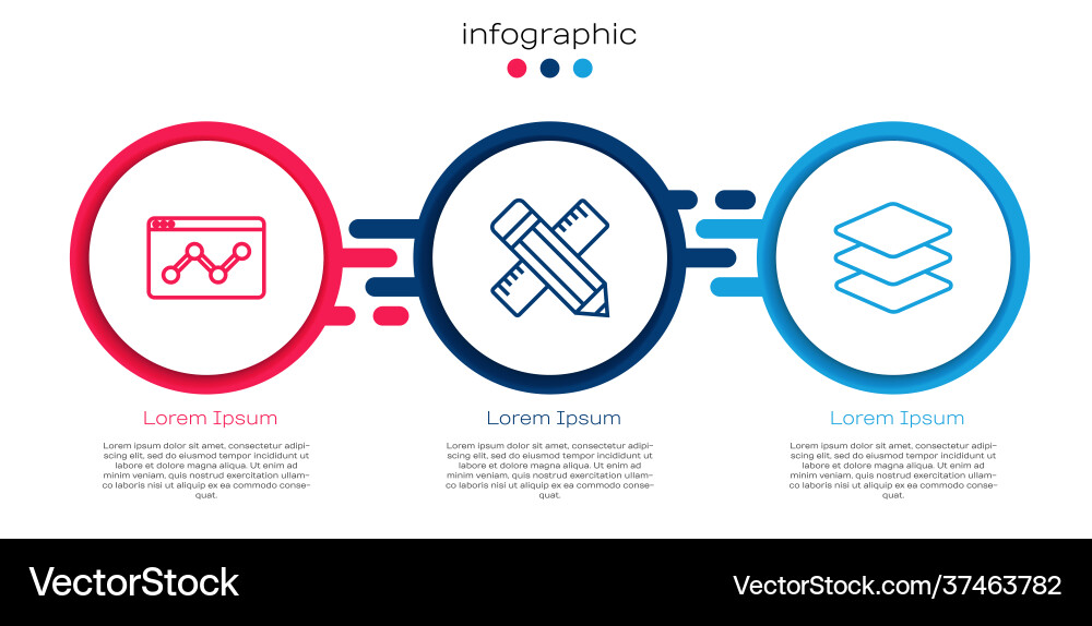 Set line website statistic crossed ruler vector image