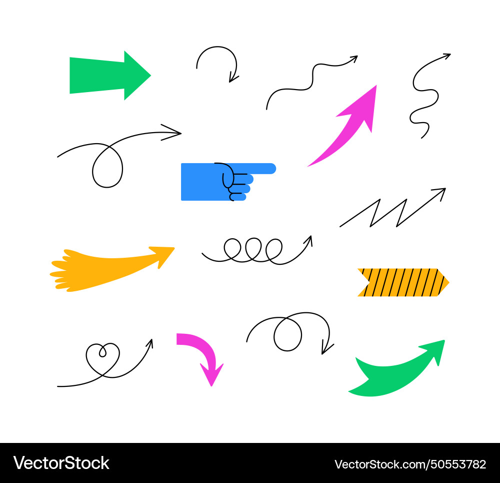Set of arrows editable stroke Set of arrows editable stroke Vector Image