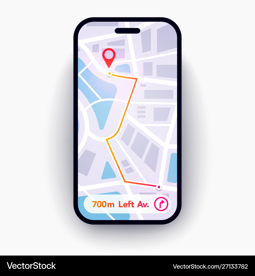 Stadt Navigation App Schnittstelle Vektorbild