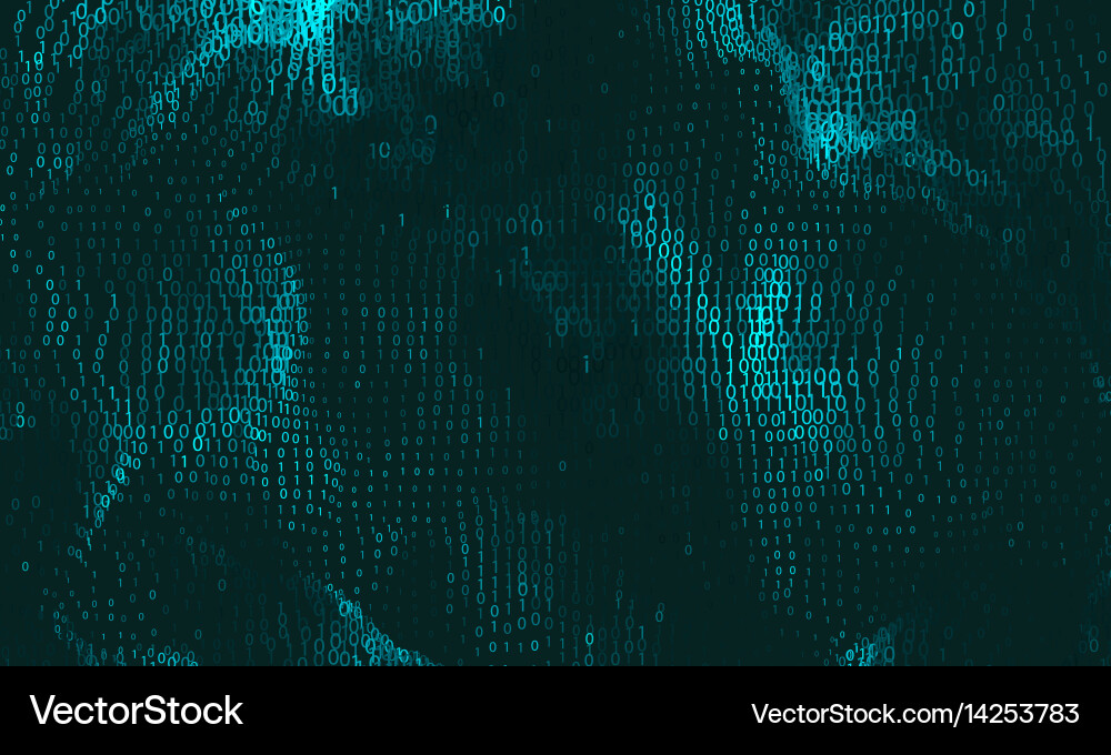 Abstract big data visualization cyan vector image