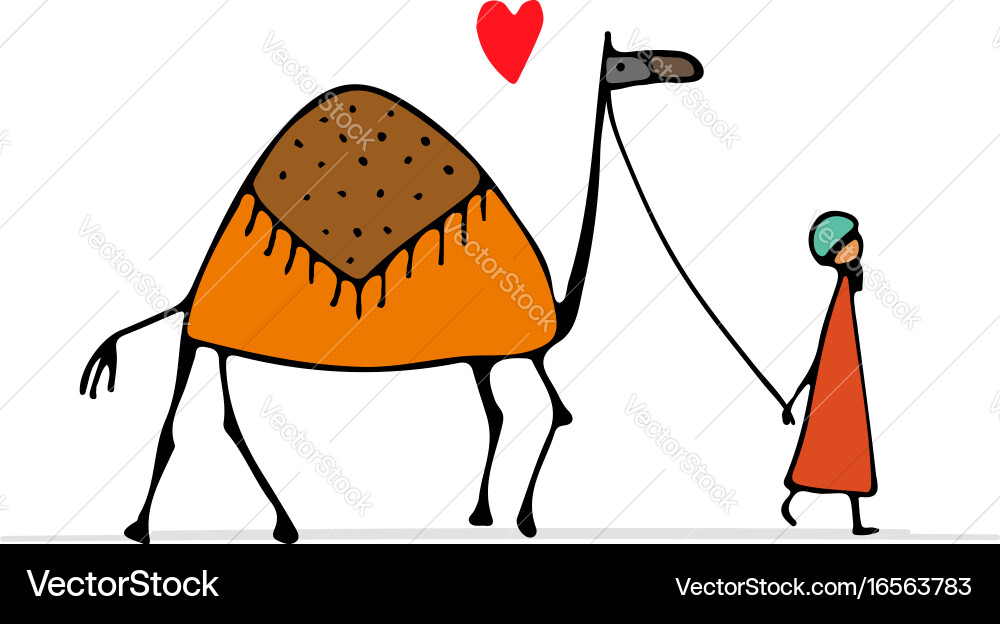 Camel sketch for your design Vector Image