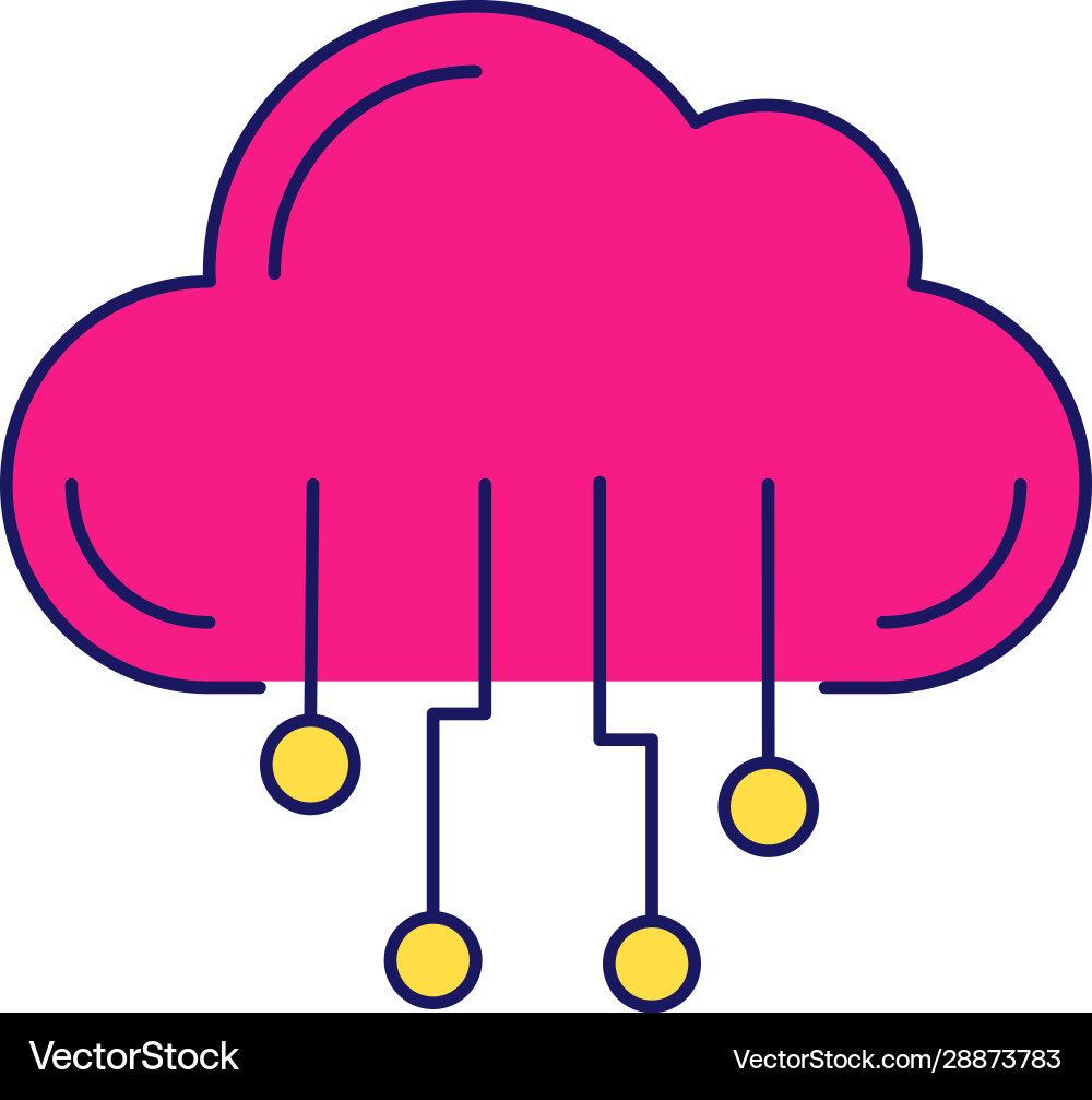 Cloud computing color icon Cloud computing color icon vector image