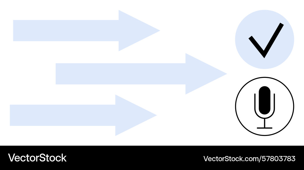 Flow of data with verification and voice input Vector Image