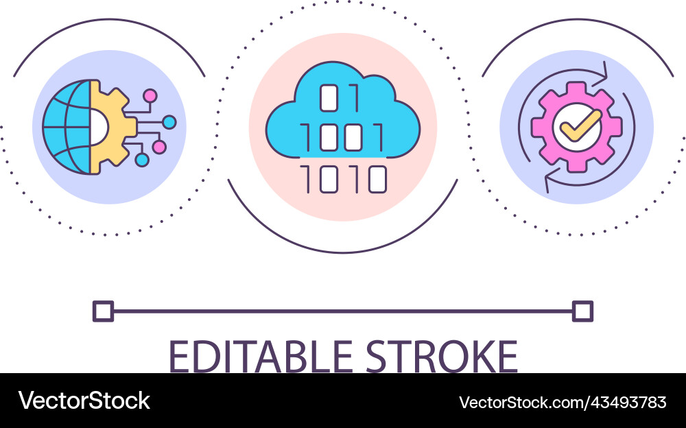 Global digital information storage loop concept Global digital information storage loop concept vector image