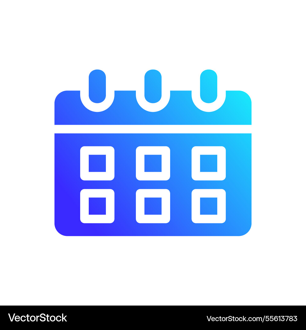 Gradient calendar icon for planning and scheduling Vector Image
