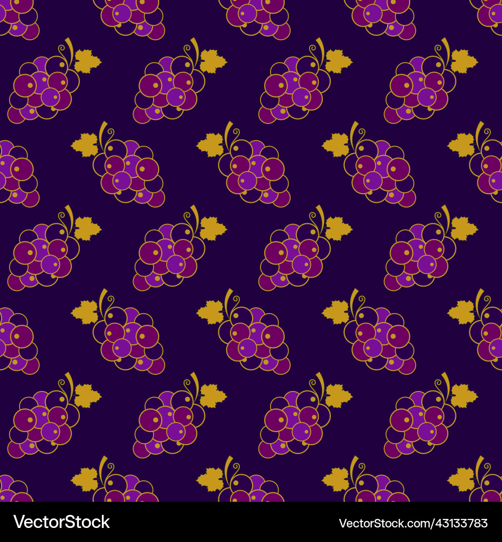 Grape seamless pattern in vintage style Grape seamless pattern in vintage style Vector Image