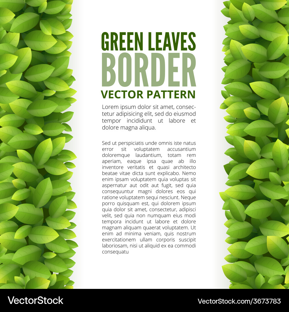 Green leaves frame Royalty Free Vector Image - VectorStock