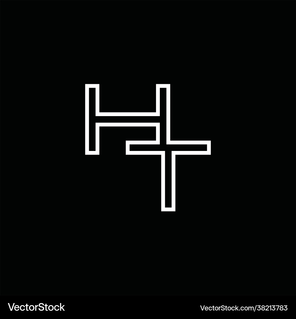 Ht logo monogram with circle rounded slice shape Vector Image