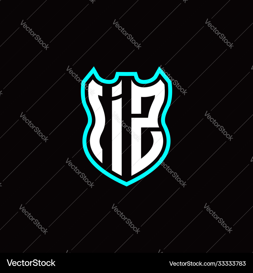 I z initial logo design with shield shape I z initial logo design with shield shape vector image