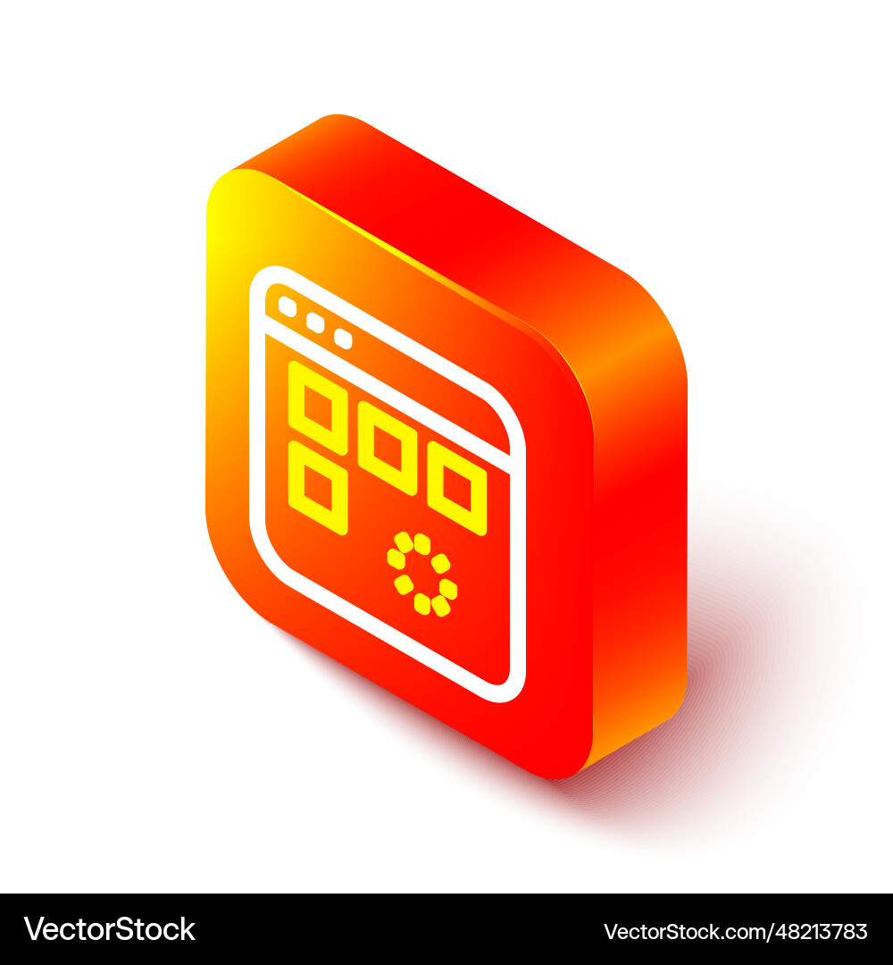 Isometric line loading a data window Isometric line loading a data window vector image
