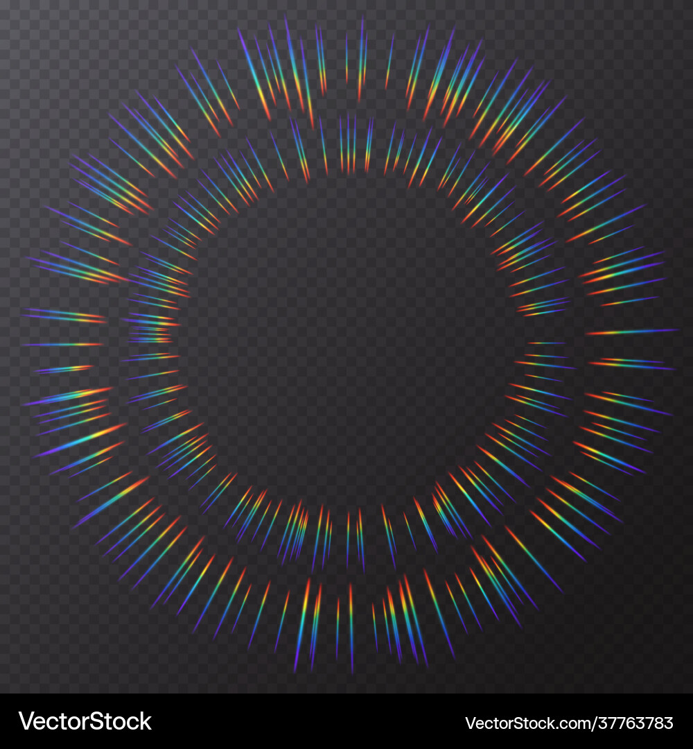 Light refractions frame background with rainbow Light refractions frame background with rainbow vector image