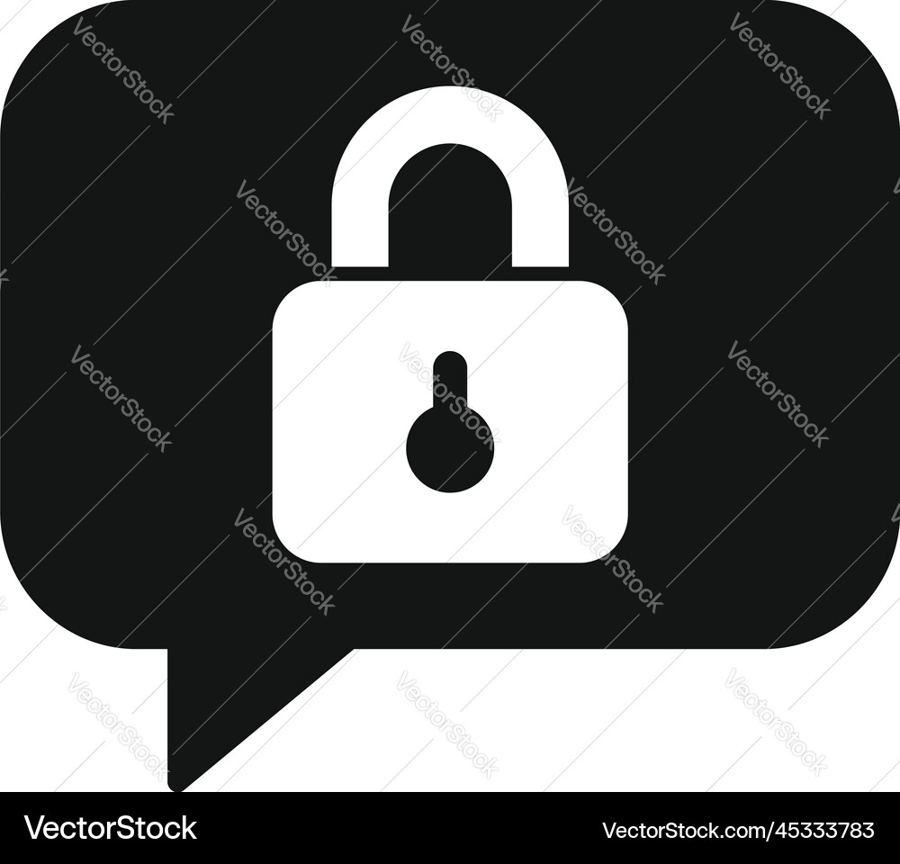 Lock message icon simple security code vector image