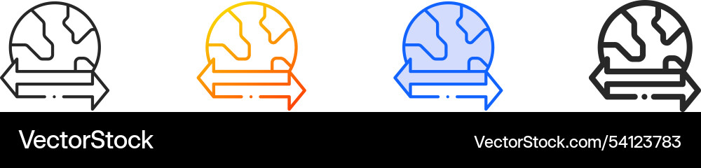 Migration iconthin linear gradient blue stroke Migration iconthin linear gradient blue stroke vector image