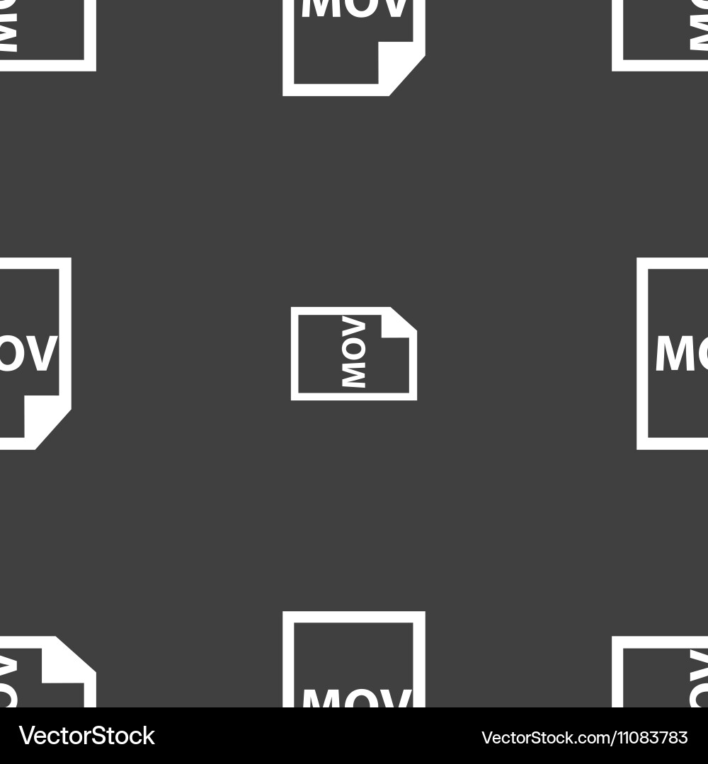 Mov file format icon sign seamless pattern vector image