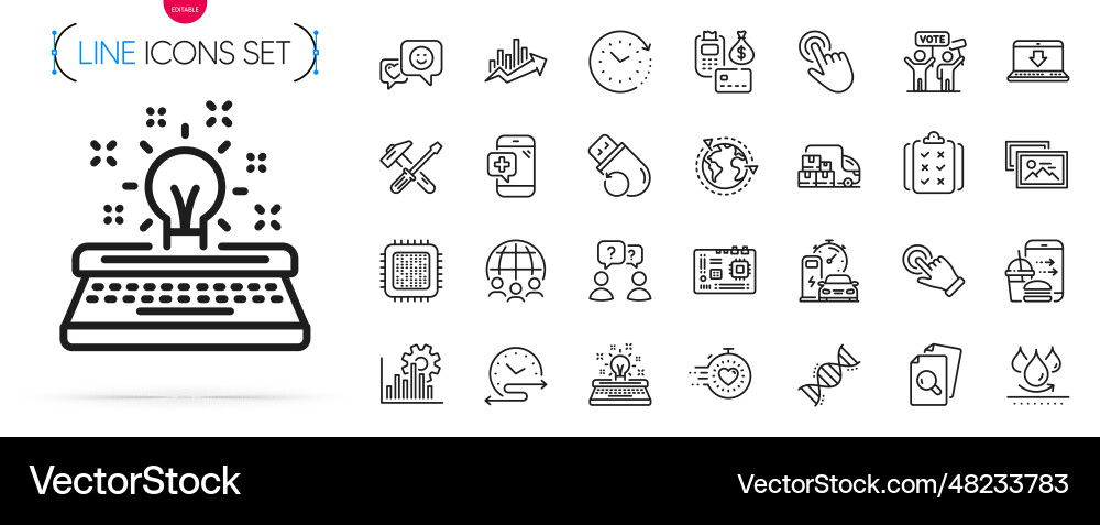 Pack of inspect cursor and time schedule line Pack of inspect cursor and time schedule line Vector Image