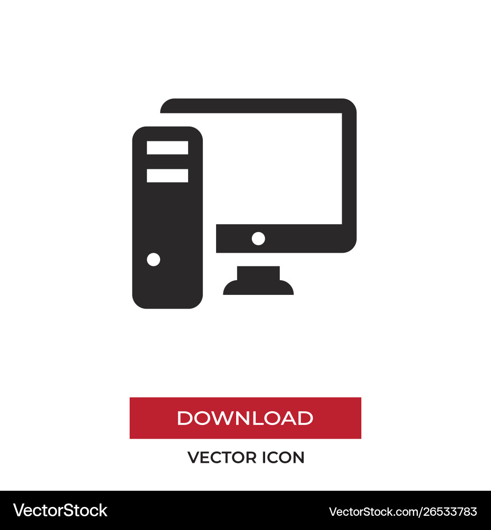 Pc computer icon in modern style for web site Pc computer icon in modern style for web site vector image
