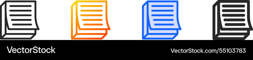 Post it iconthin linear gradient blue stroke Vector Image