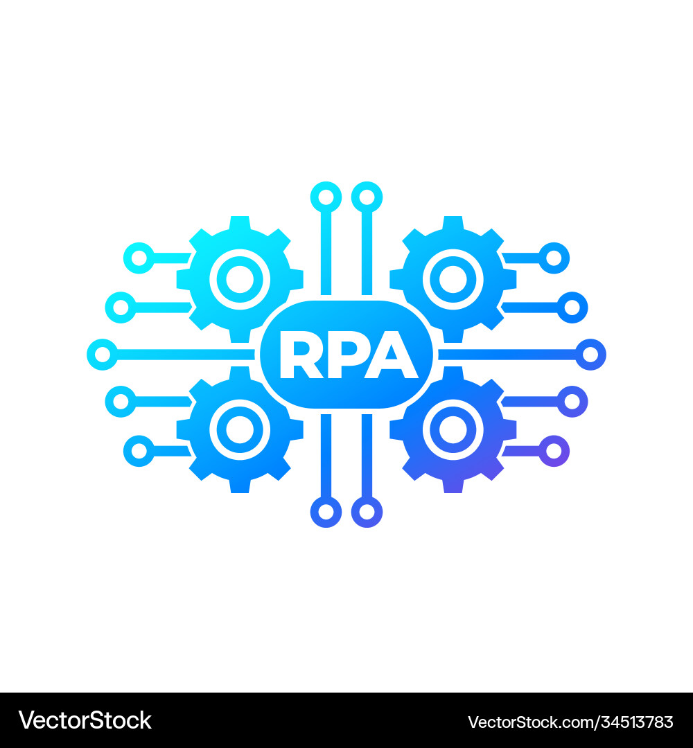 Rpa icon robotic process automation vector image