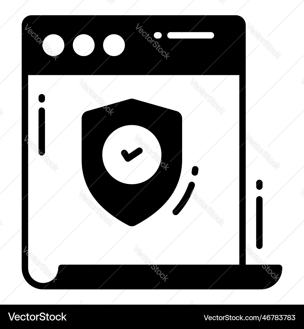 Safe browser protection and security icons set Vector Image