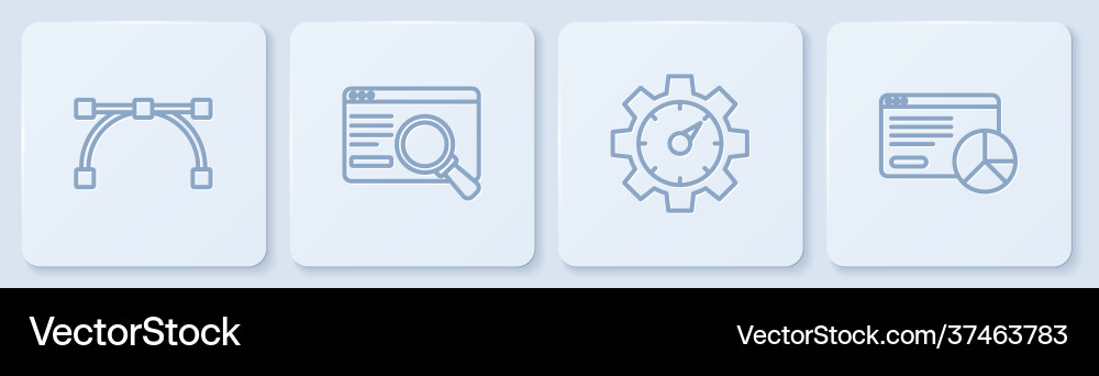 Set line bezier curve website statistic ui or ux Set line bezier curve website statistic ui or ux Vector Image