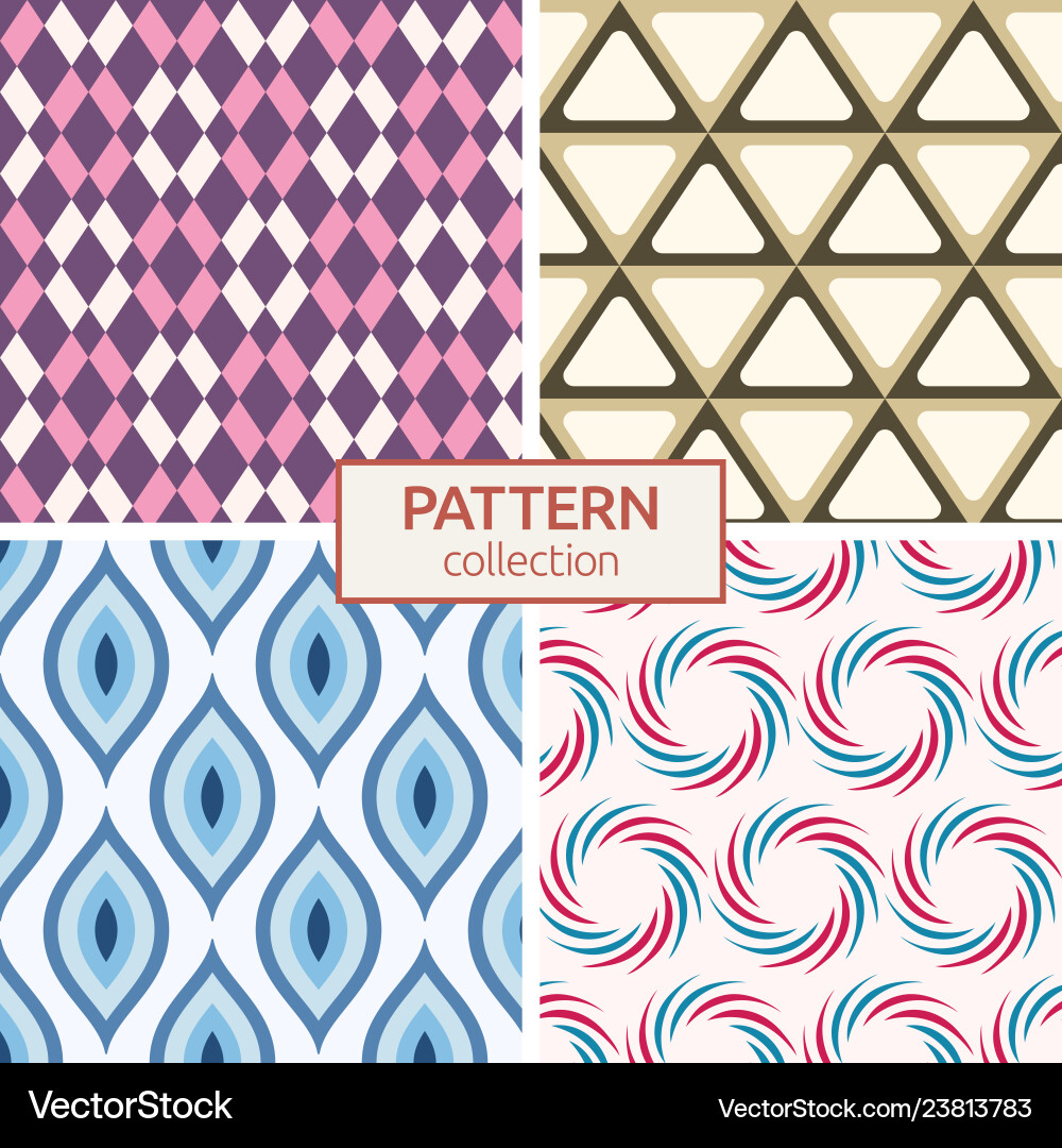 Set of four seamless patterns Set of four seamless patterns vector image