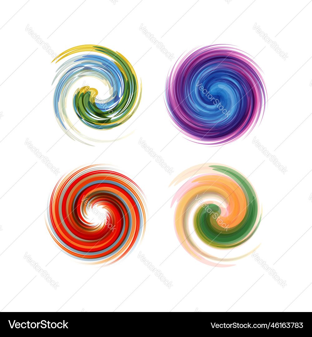Swirl element set abstract Swirl element set abstract vector image