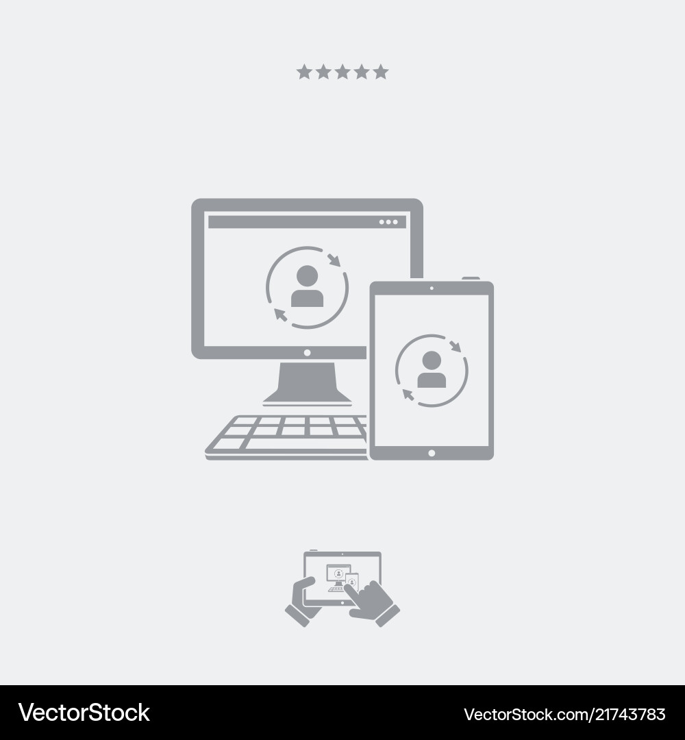 Synchronization account on devices vector image